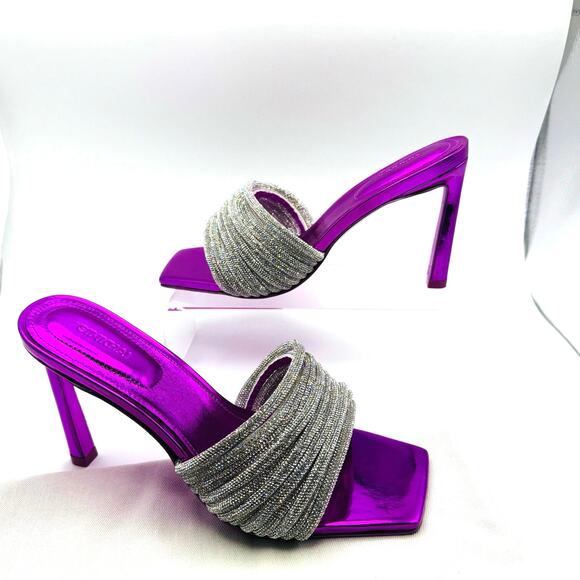 Jonathan Simkhai Crystal Embellishments Fuchsia Party Slides size 38 - Picture 15 of 15